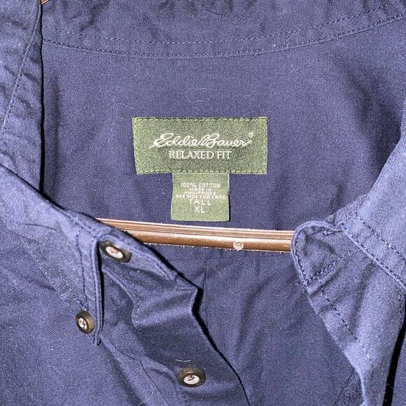 Mens Eddie Bauer button down relaxed fit shirt long sleeve XLT - Picture 2 of 14